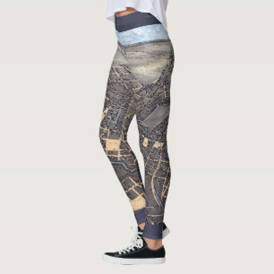 Leggings San Antonio, Texas, carte aérienne antique de la v