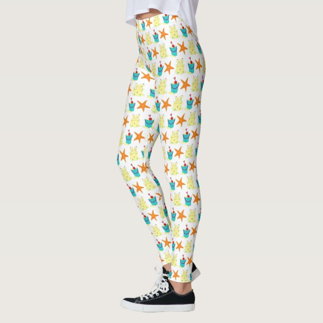 Leggings Sandcastle Sand Castle Starfish Pail Beach Océan (Gauche)