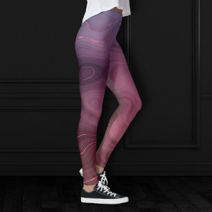 Leggings Sangria Strata Moody Pink and Purple Luxe Agate