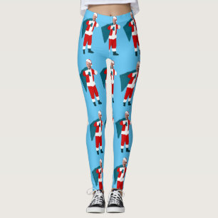 Leggings santa claus joe biden bleu noël