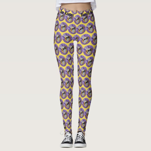 Leggings Sauvez les bourdons, les jambières d'abeilles pers (Devant)