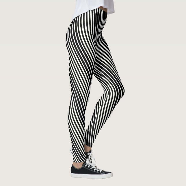 Leggings-Schwarze Streifen Leggings (Rechts)