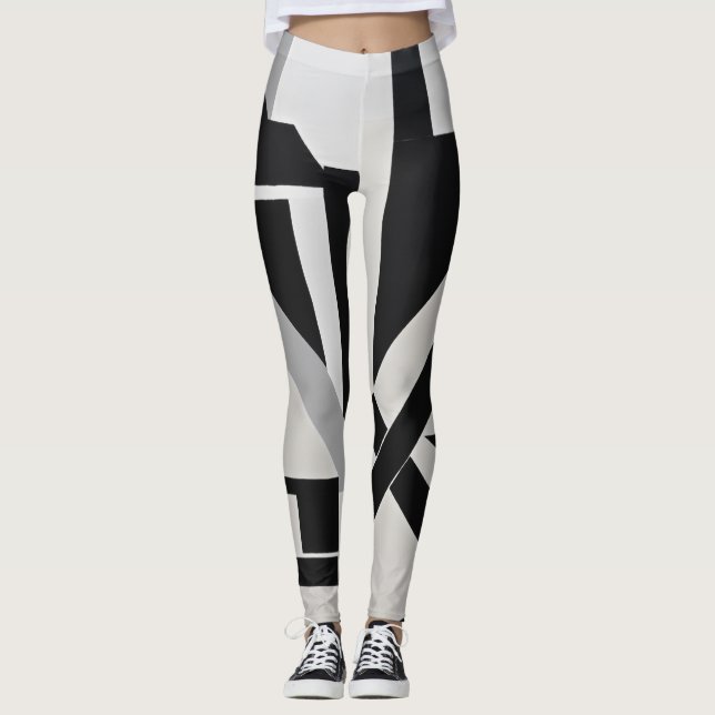Leggings - Schwarzweißstreifen (Vorderseite)