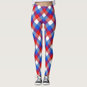 Leggings Scottish Blast Red White et Blue Tartan