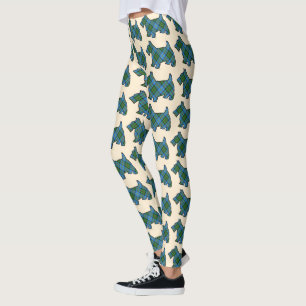 Leggings Scottish Clan MacLeod Harris Tartan Scottie Dogs