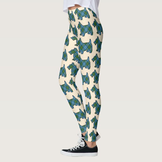 Leggings Scottish Clan MacLeod Harris Tartan Scottie Dogs (Gauche)