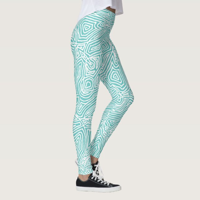 Leggings Scribbleempreintes Turquoise (Droite)