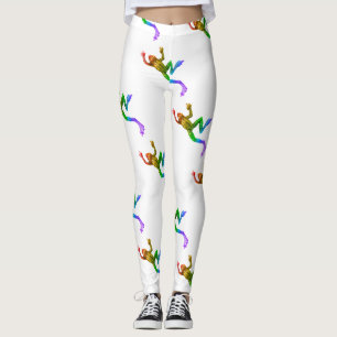 Leggings Sculpture de grenouille arc-en-ciel de SlipperyJoe