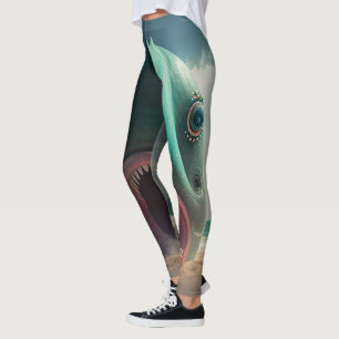 Leggings Sculpture de requin sur la plage