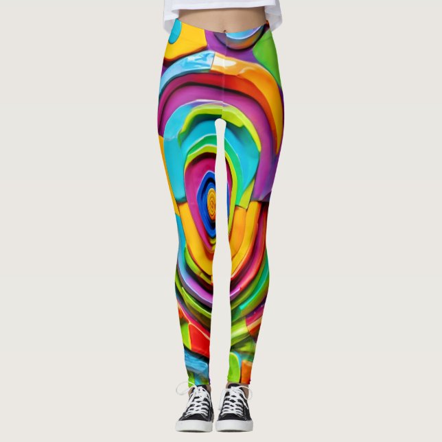 Leggings Sculpture surréelle colorée Jouer (Devant)