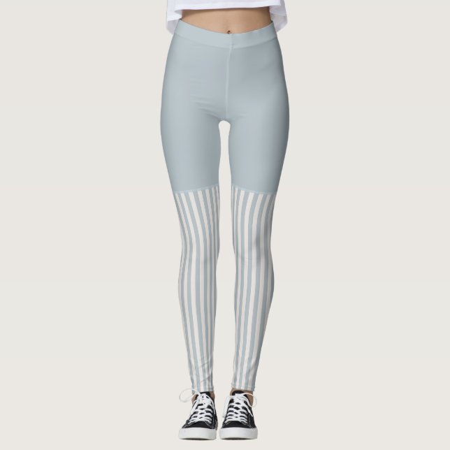 Leggings Seahorse Bleu Classique Nautique Élégant (Devant)