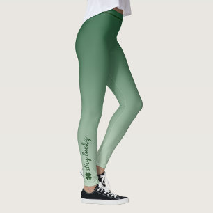 Leggings Séjour personnalisé Lucky Shamrock irlandais vert