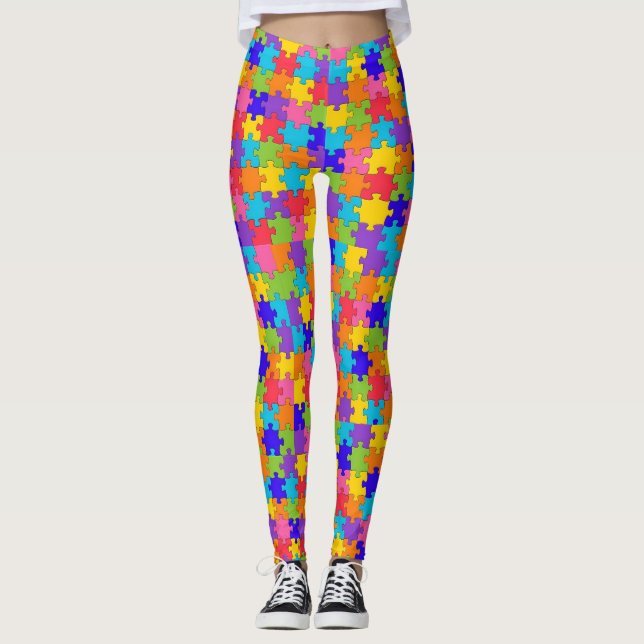 Leggings Sensibilisation sur l'autisme - Pièce de pièce Leg (Devant)