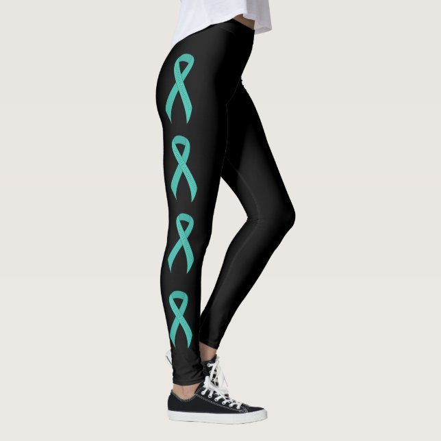 Leggings Sensibilisation turquoise au soutien du carbone (Droite)