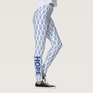 Leggings Sensibilisation turquoise et violette Ruban Angel