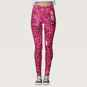 Leggings Séquences roses Faux