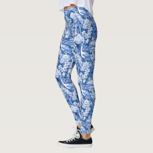 Leggings Série Chinoserie Bleu et Blanc Design 8