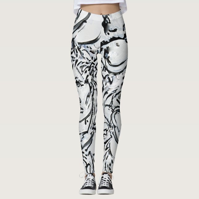 Leggings Série noire et blanche # 1 (Devant)