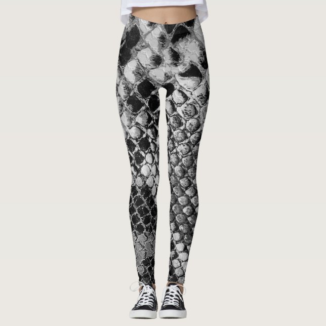 Leggings Serpent blanc noir (Devant)