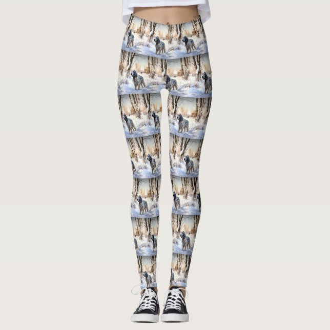 Leggings Setter anglais laissez-le neiger Noël (Devant)