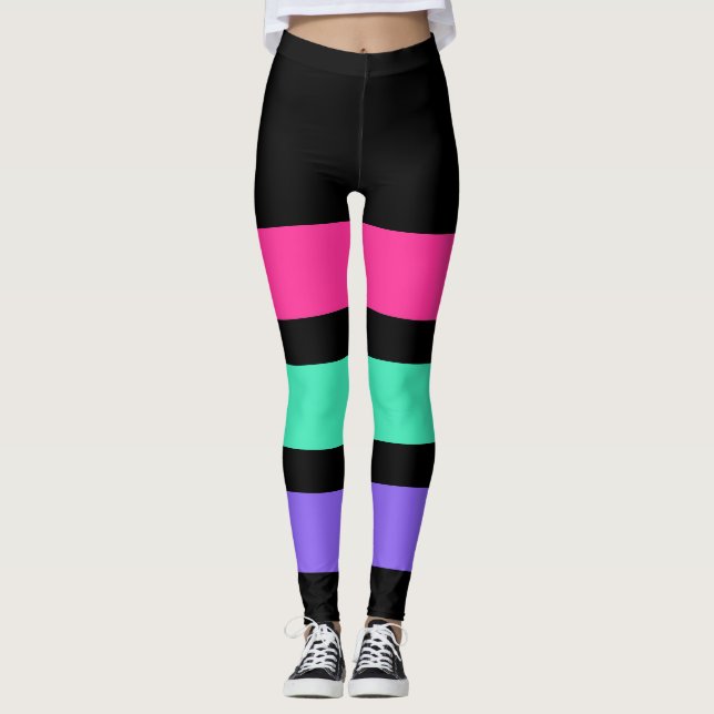 Leggings SEULEMENT LES PISTES - rose, menthe, lilas clair (Devant)