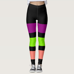 Leggings SEULEMENT RAYURES - le pourpre, jaillissent vert,