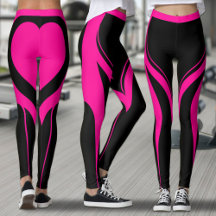 Sexy Hot Rose Coeur Noir Butt Gym Activewear