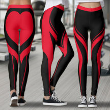 Sexy Red Coeur Noir Butt Gym Activewear
