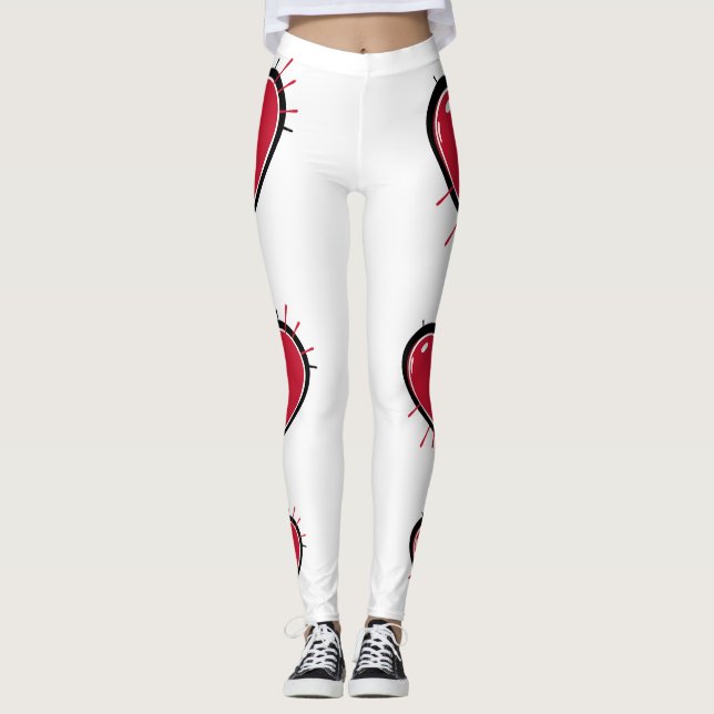 Leggings Sexy Red Heart Gym Activewear (Devant)