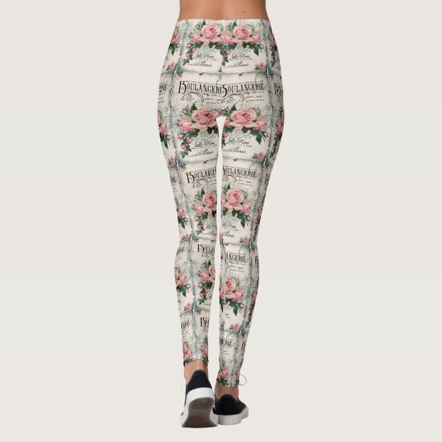 Leggings shabby chic, decoupage, victorian, french chic, pa (Dos)
