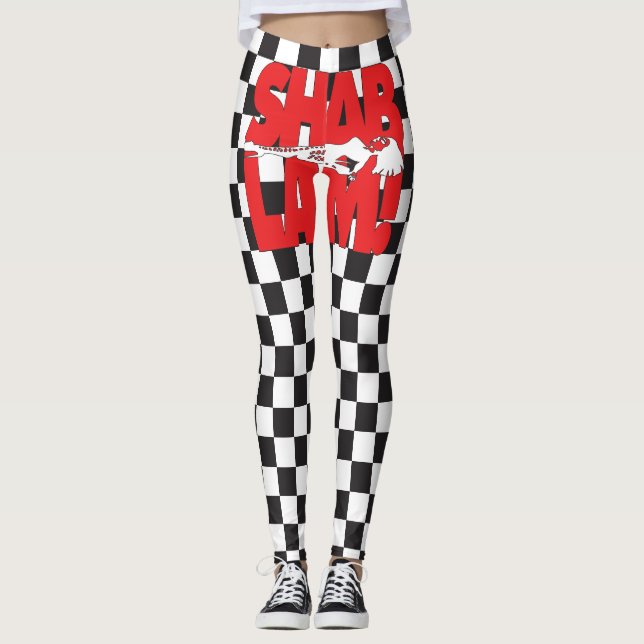 Leggings SHABLAM ! avec drag queen & race flag carrés (Devant)