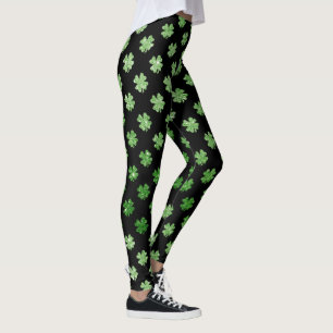 Leggings Shamrock de Parties scintillant verte irlandaise s