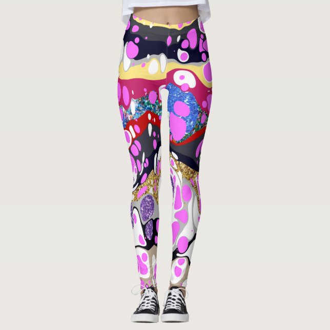 Leggings Shani - Multicolore, conception abstraite (Devant)