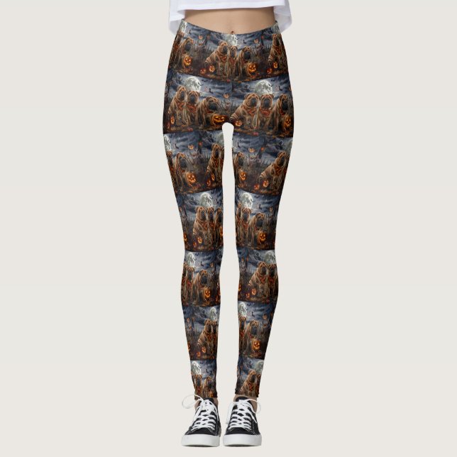 Leggings Shar Pei Halloween Éffrayant (Devant)