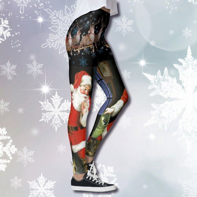 Leggings Shh Santa Claus Vient À La Ville (Créateur téléchargé)