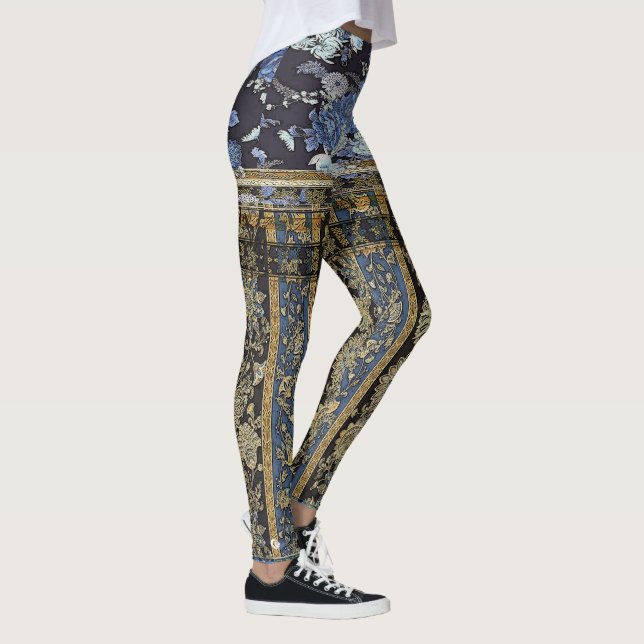 Leggings Shortie floral oriental bleu (Droite)