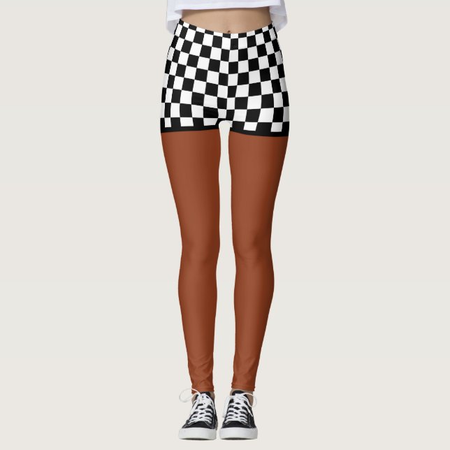 Leggings Shorts Checkered de drapeau - ton moyen (Devant)