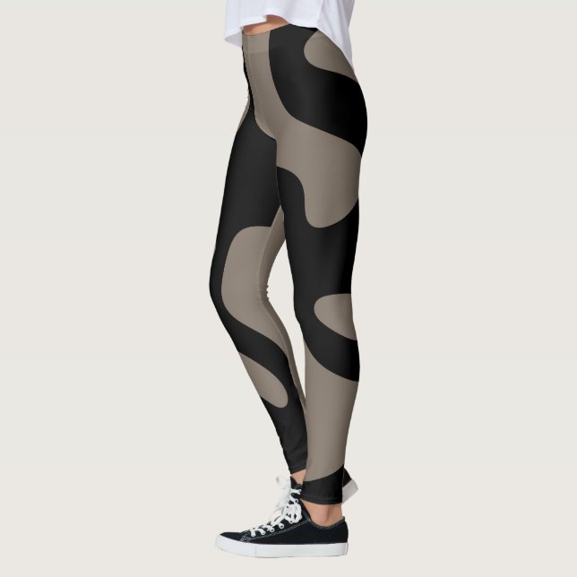 Leggings Signaux éloignés : Noir Abstrait et gris (Gauche)