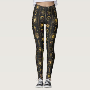 Leggings Signe du zodiaque en or noir (1)