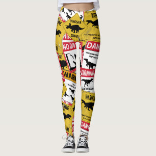 Leggings Signes de précaution de dinosaure