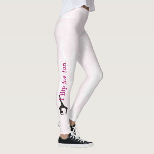 Leggings silhouette de gymnaste sur texture rose pâle