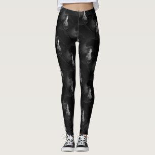 Leggings Silhouette de lune de chats noirs