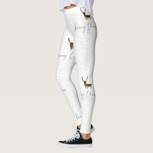 Leggings Silhouette de renne en ligne artistique de Slipper