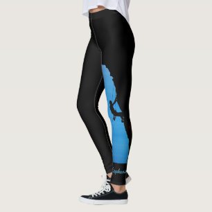 Leggings Silhouette d'escalade personnalisée avec nom
