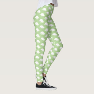 Leggings Silhouettes de Stegosaurus Dinosaure Blanc tendanc