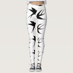 Leggings Silhouettes d'oiseaux hirondelles Thunder_Cove   