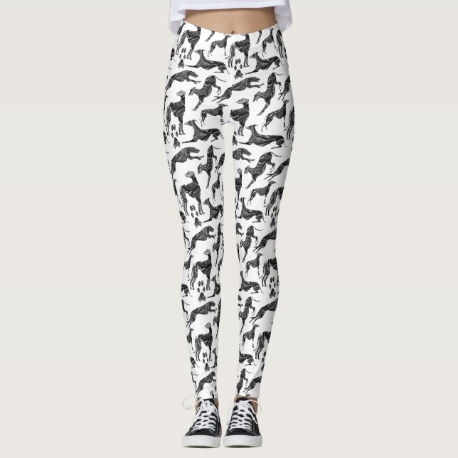 Leggings Silhouettes en marbre gris Greyhound (Devant)