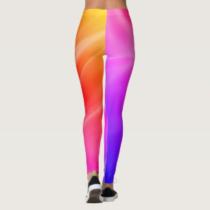 Leggings Simple Abstrait Féminin Dégradé Rose Aurore Boréal