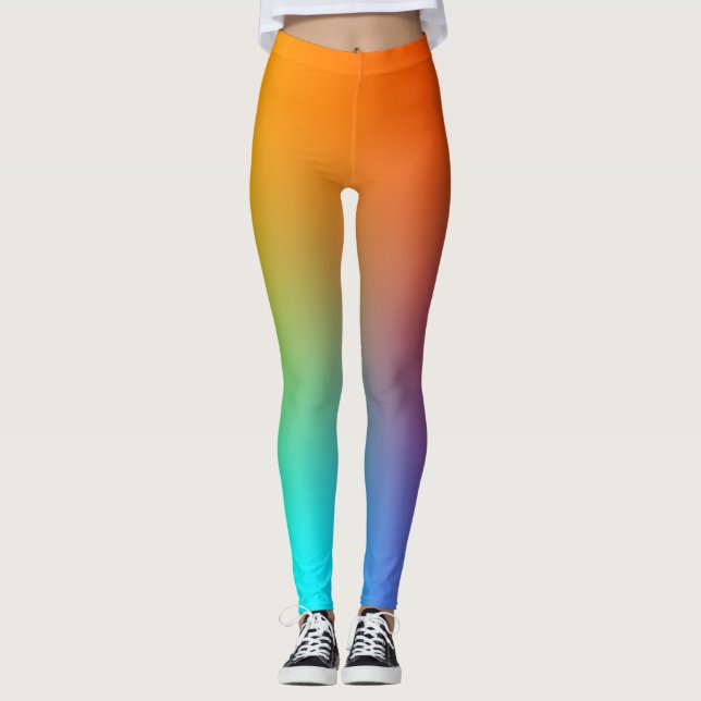 Leggings Simple Arc en ciel coloré (Devant)