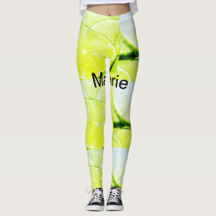 Leggings Simple jaune citron vert ajouter nom minimum perso